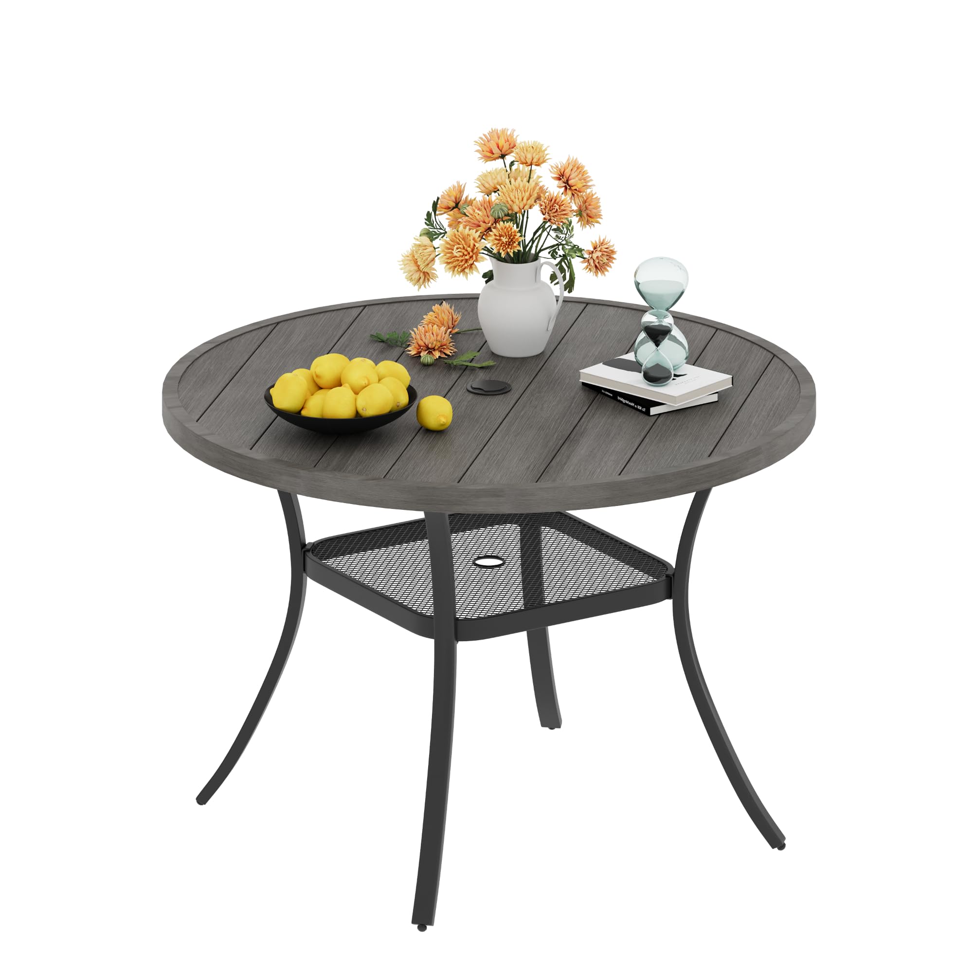 4 person patio table with umbrella hole Stabrech 42" Round Hole, Metal Outdoor Dining Table for Garden, Backyard and Deck, Round Patio Dining Table for Outside, Black Mesh Table : Patio This mesh metal picnic tables is ideal for high Sour Citrus Square Outdoor Patio