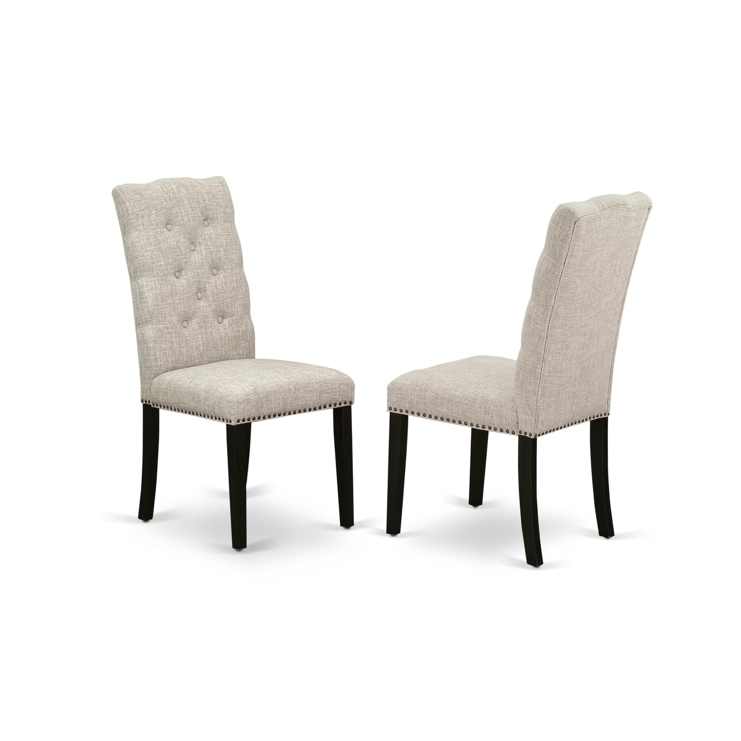 East West Furniture V677El635-6 6 Piece Dining Table Set Contains A Rectangle Kitchen Table With V-Legs And 4 Doeskin Linen Fabric Upholstered Chairs With A Bench, 40X72 Inch, Multi-Color