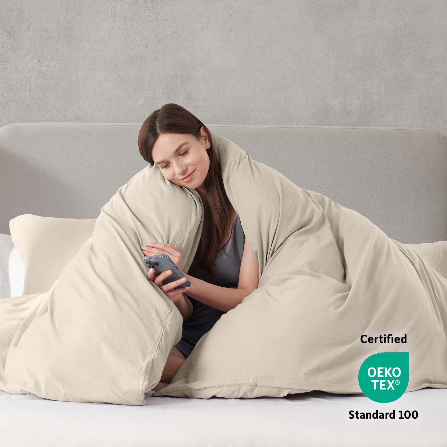 Nestl Linen Duvet Cover Full Size - Soft Prewashed Full Size Duvet Cover Set, 3 Piece, With Zipper Closure, 1 Duvet Cover 80X90 Inches And 2 Pillow Shams - No Comforter