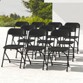 Iwdoo 10 Pack Black Folding Chairs, Plastic Folding Chairs Outdoor Indoor, 350Lb Capacity,Portable Event Chair, Lightweight Fold