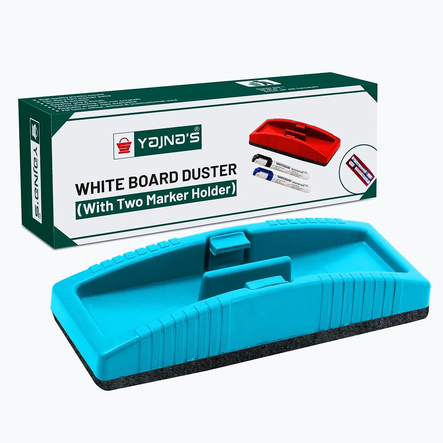 YAJNAS Non Magnetic White Board Duster | Whiteboard Eraser for Erasing White Board Marker or Chalk Board Writing- Assorted Colou