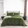 Yusoki Faux Fur Queen Blanket(Olive Green,90'' X 90''),Whithout Pillows,Winter Lightweight Plush Fuzzy Soft Cozy Microfiber Comf
