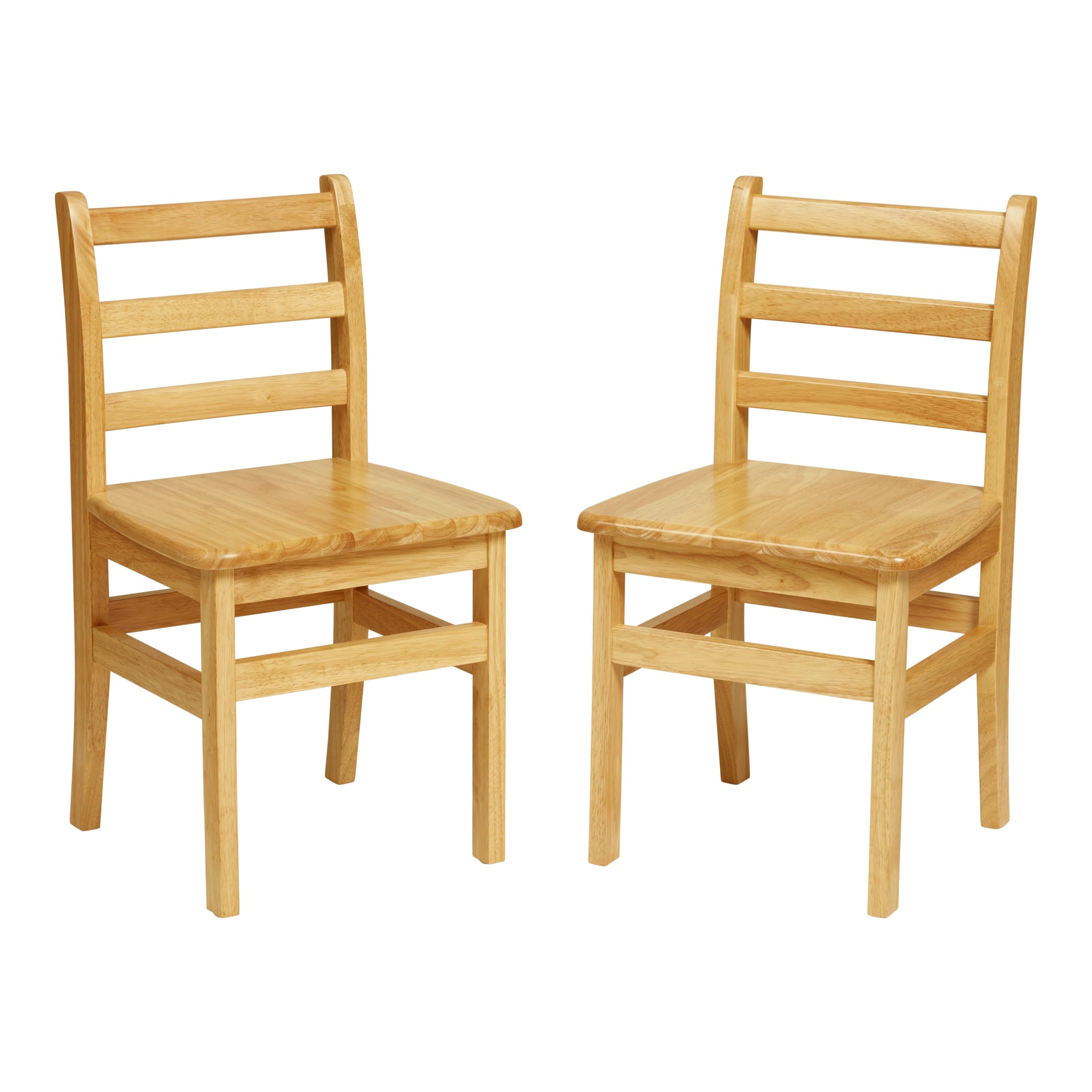 ECR4Kids Three Rung Ladderback Chair, 16 Seat Height, Classroom Seating, Honey, 2-Pack