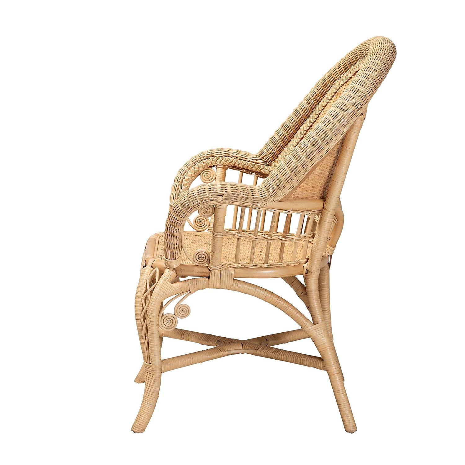 bali & pari Ratu Natural Rattan Accent Chair, Natural (235-13234-HiT)
