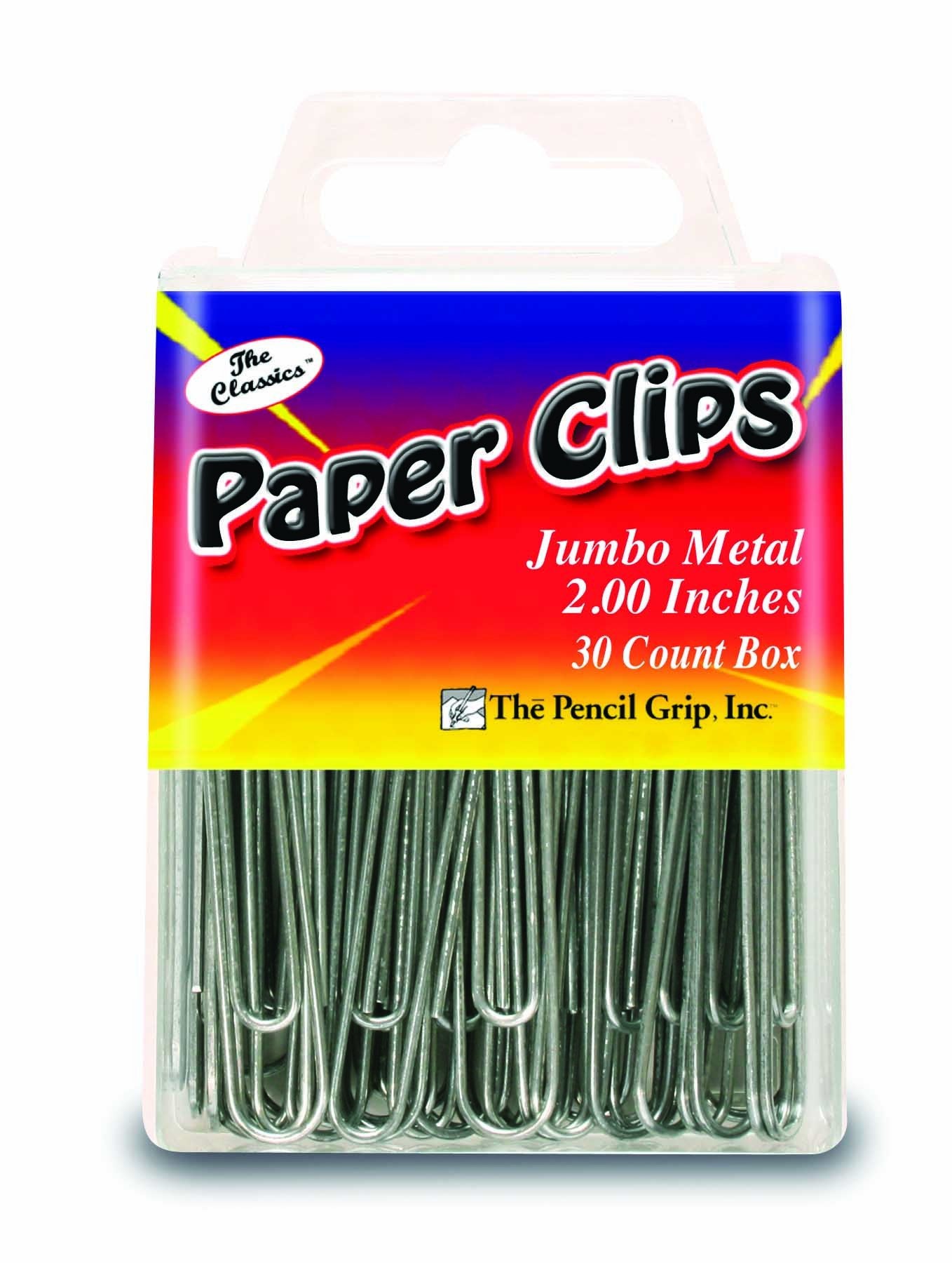 Pencil Grip The Classics Jumbo 2 Inch Paper Clips, Silver, 30 Clips Per Box (Tpg-359)