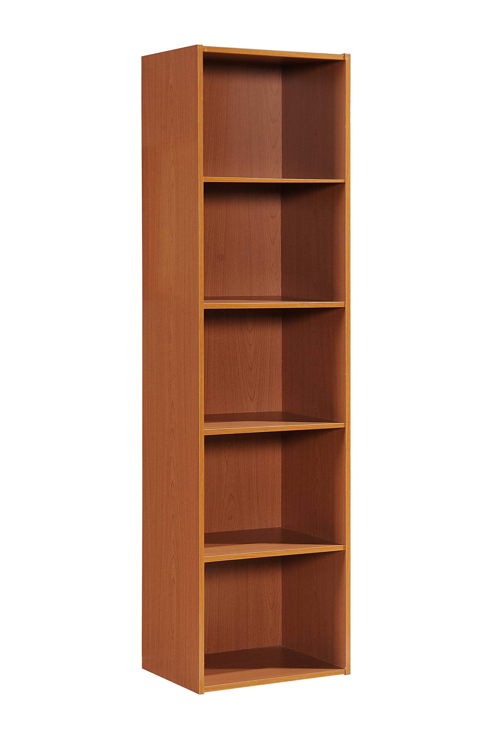 Hodedah Import 5 Shelve Bookcase Cabinet, Cherry