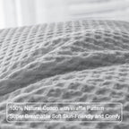 Phf 100% Cotton Waffle Weave Throw Pillow Cover, 24' X 24', No Insert, 2 Pack Square Pillowcases Shell, Elegant Home Decorative Throw Pillow Covers For Bed Couch Sofa, Light Grey