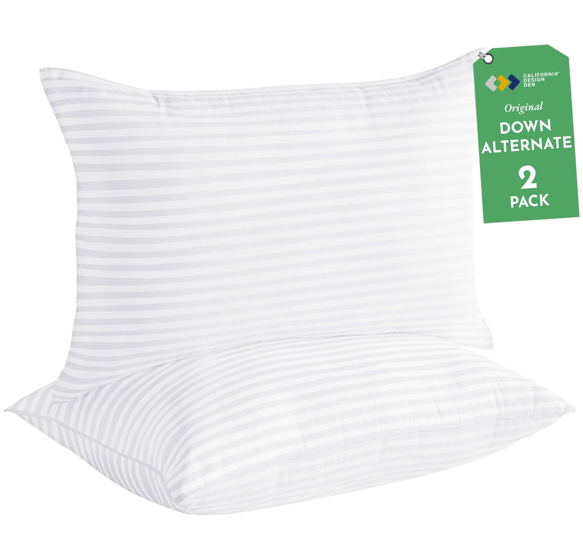 California Design Den 2-Pack Bed Pillows Standard Size Set Of 2 For Sleeping, Cooling Luxury Hotel Pillows For Back, Stomach Or