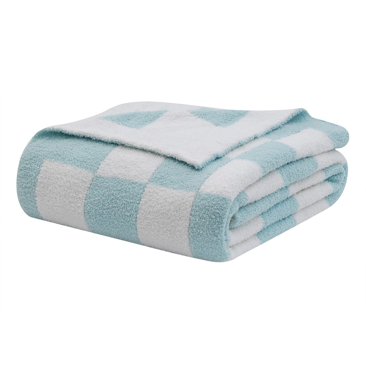 Bearberry Fuzzy Checkerboard Grid Throw Blanket Soft Cozy Warm Microfiber Bed Blanket Decor For Couch Sofa Bed Travel Home (Baby