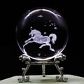 vskikris 3D Laser Unicorn Crystal Ball Paperweight with Stand - Glass Unicorn Figurine Birthday Gift