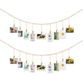 Wall Hanging Photo Display with Wooden Beads Garland 4 Feet Boho Collage Picture Frame DIY Picture Photo Frame Set with 9 Wood C
