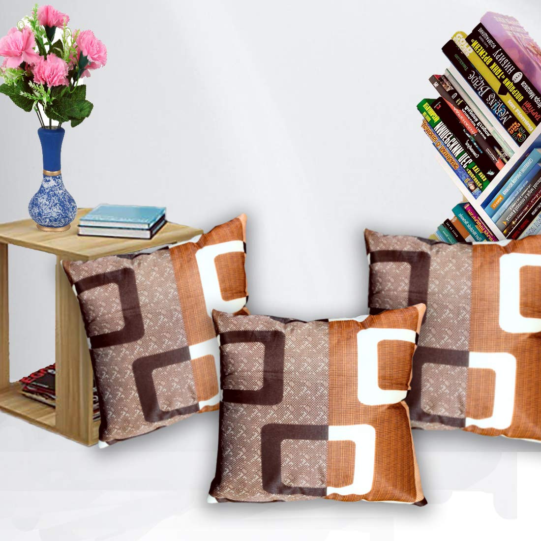 Kanushi Industries Decorative Reversible Cushion Covers Set Of 3 (16X16 Inches)(CCoverAa3Pc)