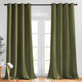 Nicetown Patio Glass Door Panels - (52 Inches Wide X 108 Inches Long, Olive Green, 1 Pair) Blackout Curtains For Holiday Decor,