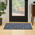Nourison Easy Care Moroccan Navy Blue 2' X 4' Area Rug, Trellis, Easy Cleaning, Non Shedding, Bed Room, Living Room, Dining Room, Backyard, Deck, Patio (2X4)