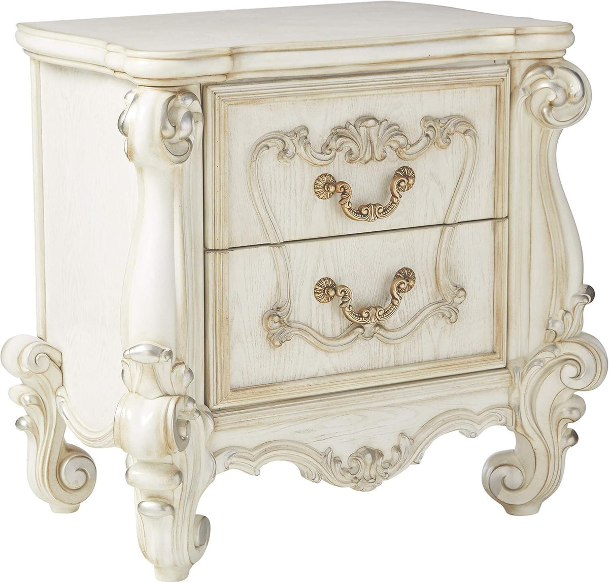 35' X 23' X 31' Bone White Wood Nightstand