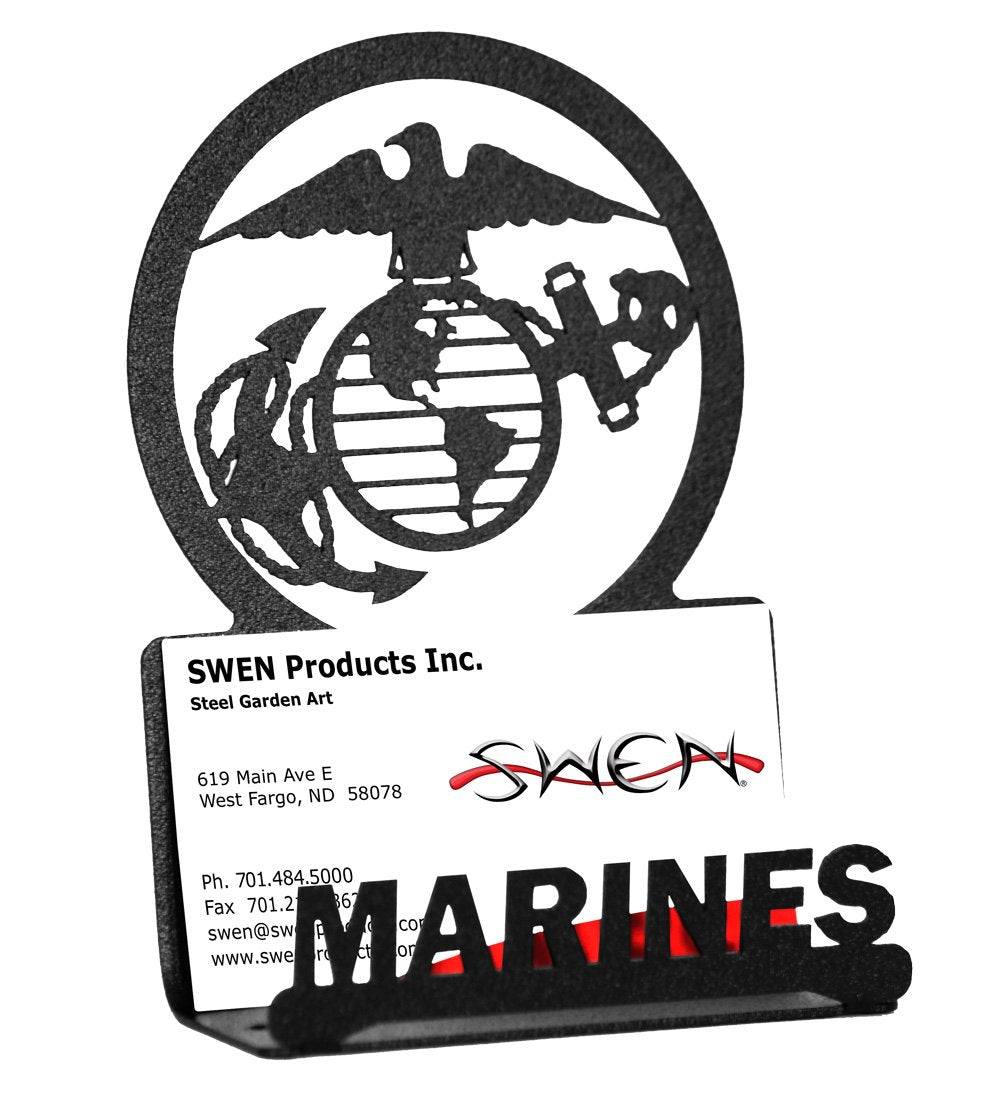 Swen Products Armed Services Us Marines Marine Corp Usmc Black Business Card Holder
