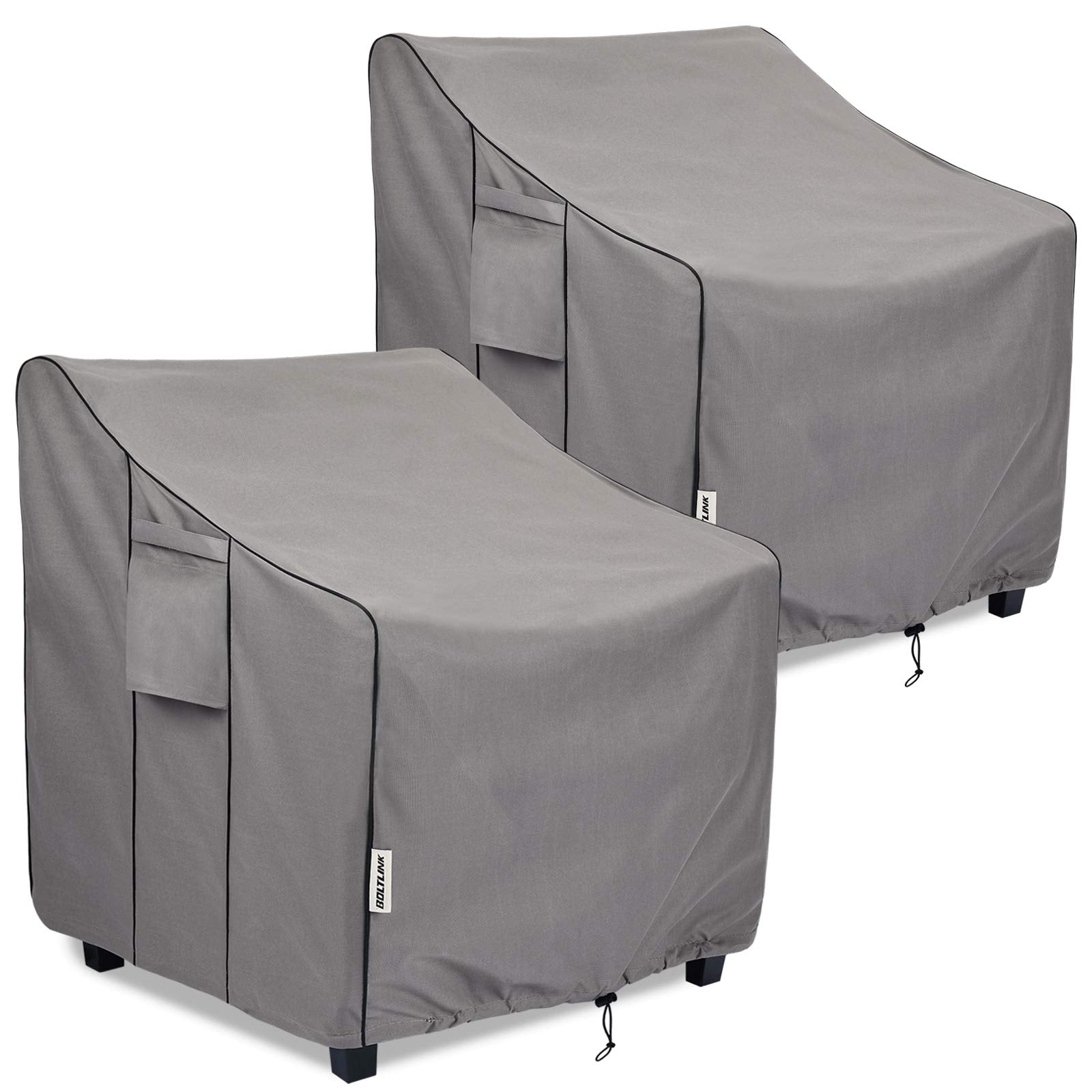 Boltlink Patio Chair Covers Waterproof, Heavy Duty Outdoor Furniture Covers Fits Up To 31.5W X 33.5D X 36H Inches -2 Pack