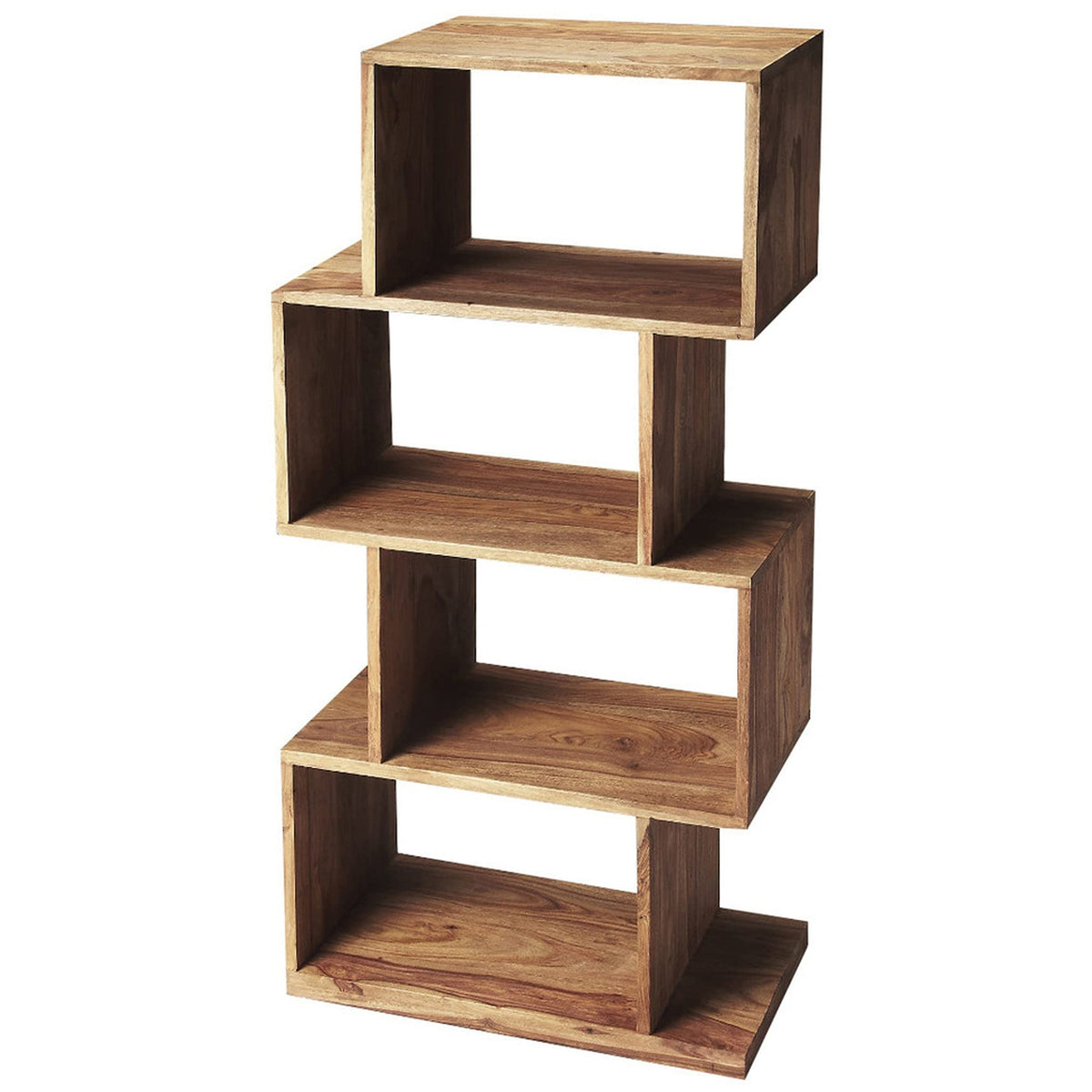 HomeRoots Light Brown Sheesham Wood Stockholm Modern Etagere