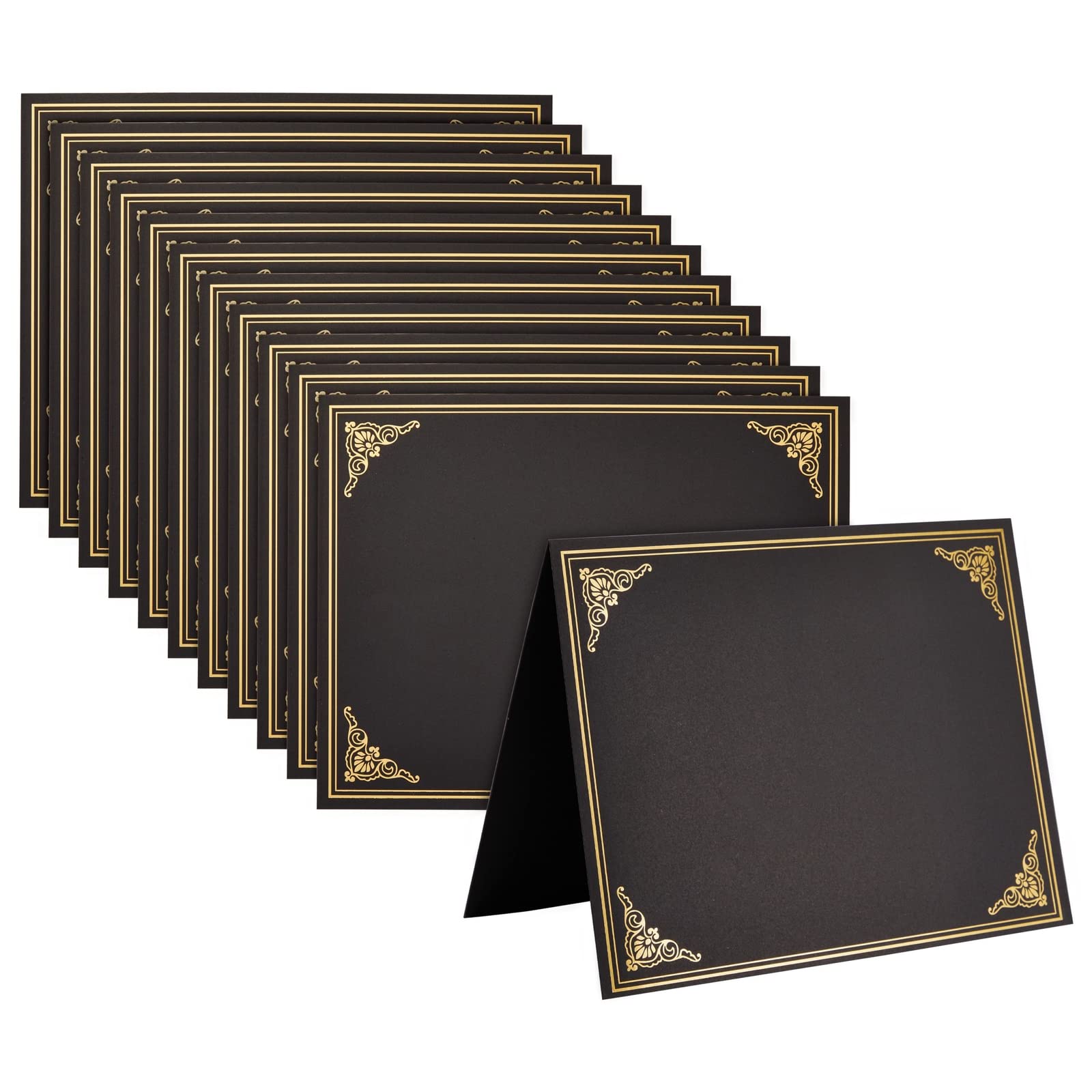 Best Paper Greetings 12-Pack Black Award Certificate Holders - Bulk Certificate Holders For Graduation, Diploma, Employee Apprec