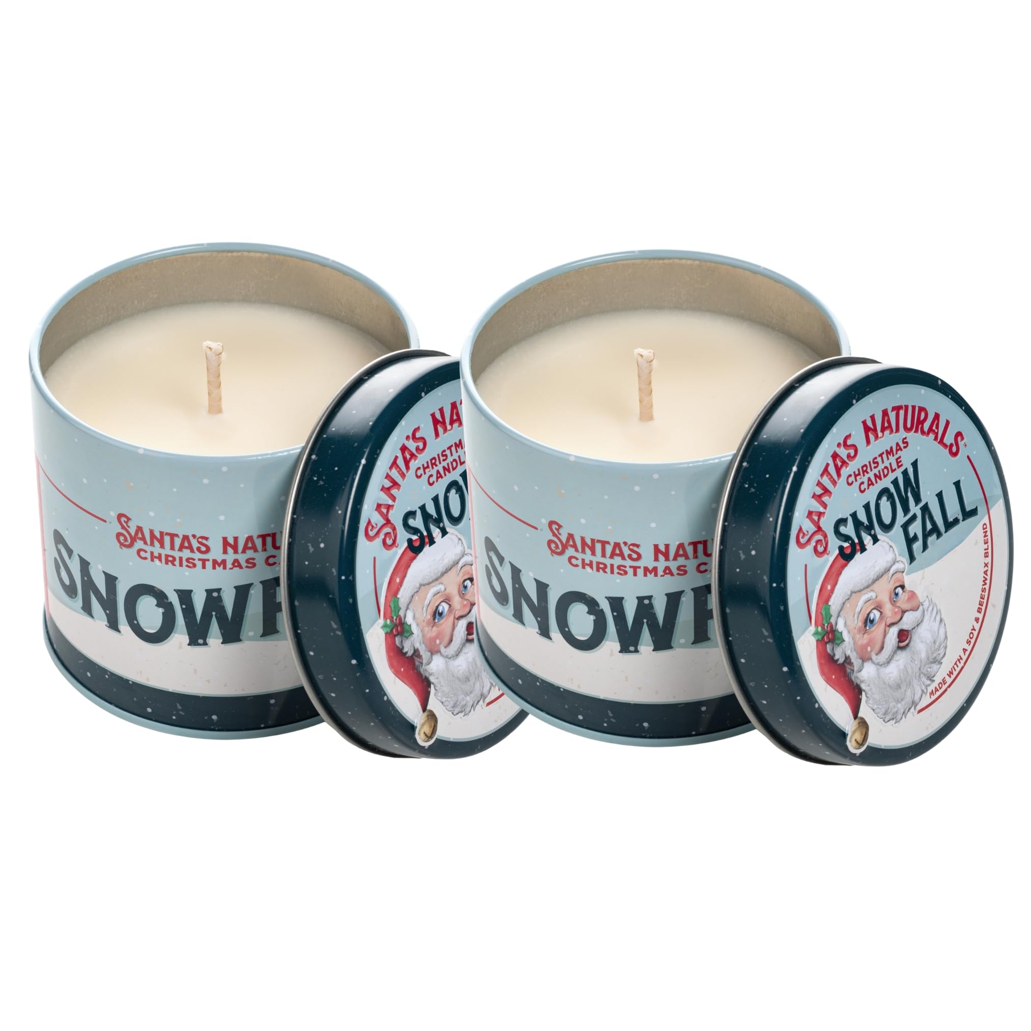 Santas Naturals Snow Fall Christmas Candles (9oz, 2 Pack) | Notes of Pine, Citrus, Eucalyptus | Christmas Gift | Each Candle Bu