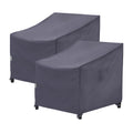 F&J Outdoors Patio Chair Covers, Heavy Duty Waterproof UV Resistant Outdoor Large Deep Seat Lounge Chair Club Chair Cover, Grey,