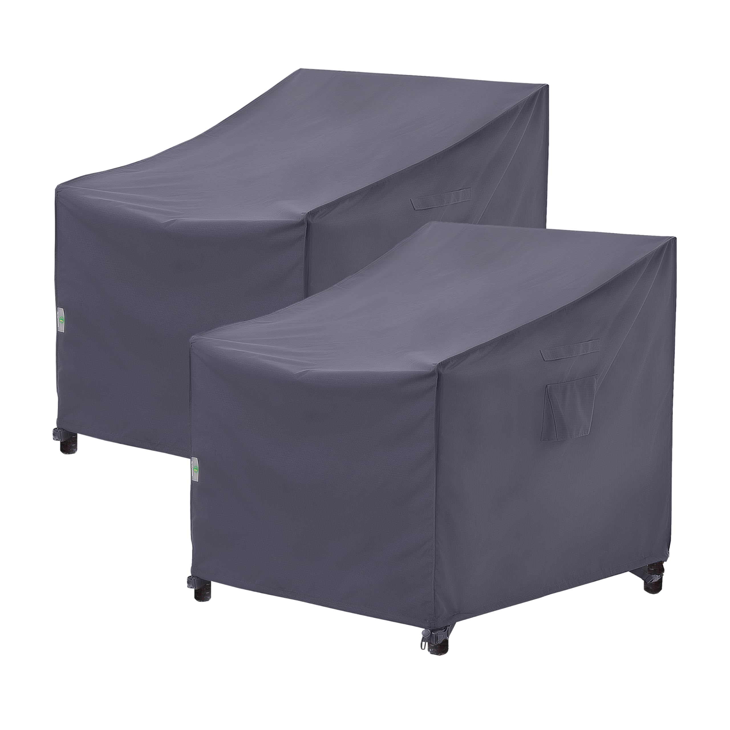 F&J Outdoors Patio Chair Covers, Heavy Duty Waterproof UV Resistant Outdoor Large Deep Seat Lounge Chair Club Chair Cover, Grey,