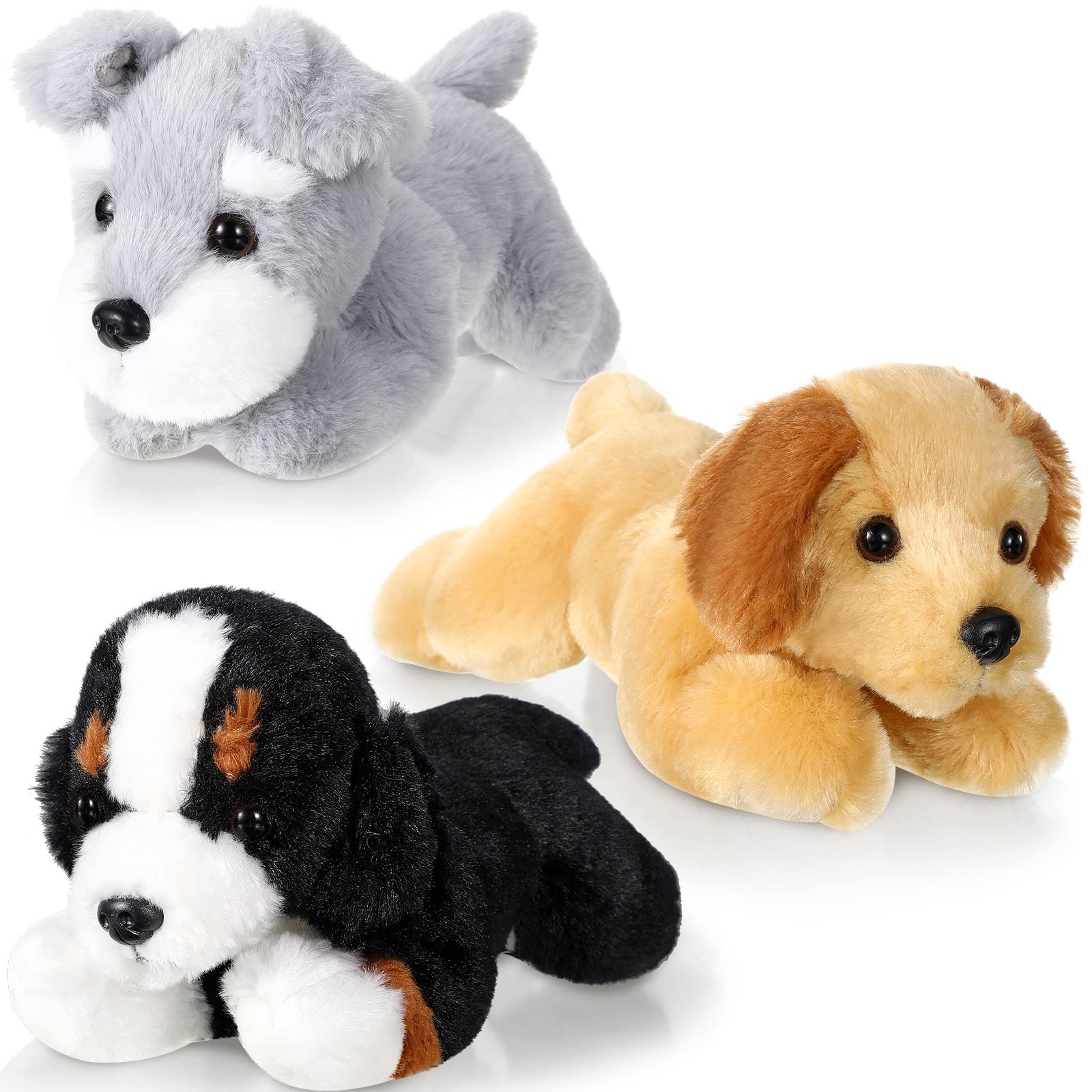 Skylety 3 Pcs 7.87 Inches Dog Stuffed Animal Plush Dog Soft Plush Dog Pillow Toy Fluffy Puppy Set for Christmas Girls Baby Kids 