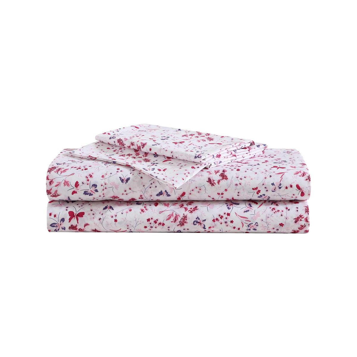 Betsey Johnson - Full Sheet Set, Soft & Lightweight Bedding, Fade & Wrinkle Resistant, Floral Home Decor (Mystic Garden Pink, Fu