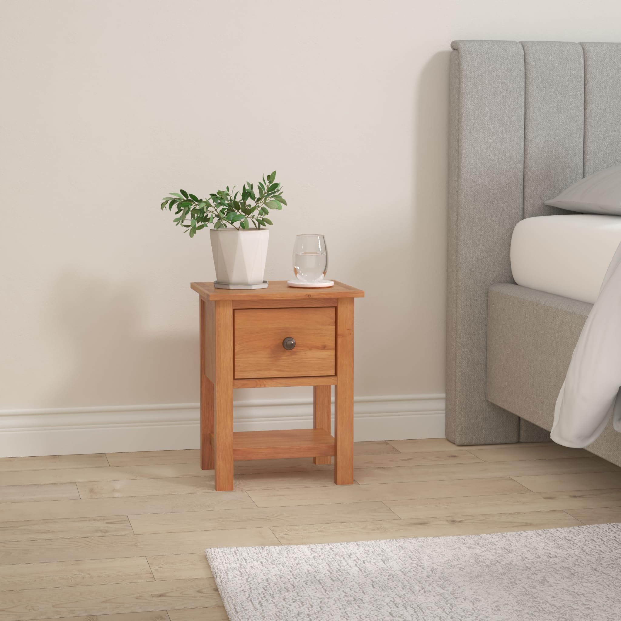 vidaXL Nightstands 2 pcs 14.2&quot;x11.8&quot;x18.5&quot; Solid Oak Wood