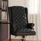 Flash Furniture High Back Traditional Fully Tufted Black LeatherSoft Executive Swivel Ergonomic Office Chair with Arms
