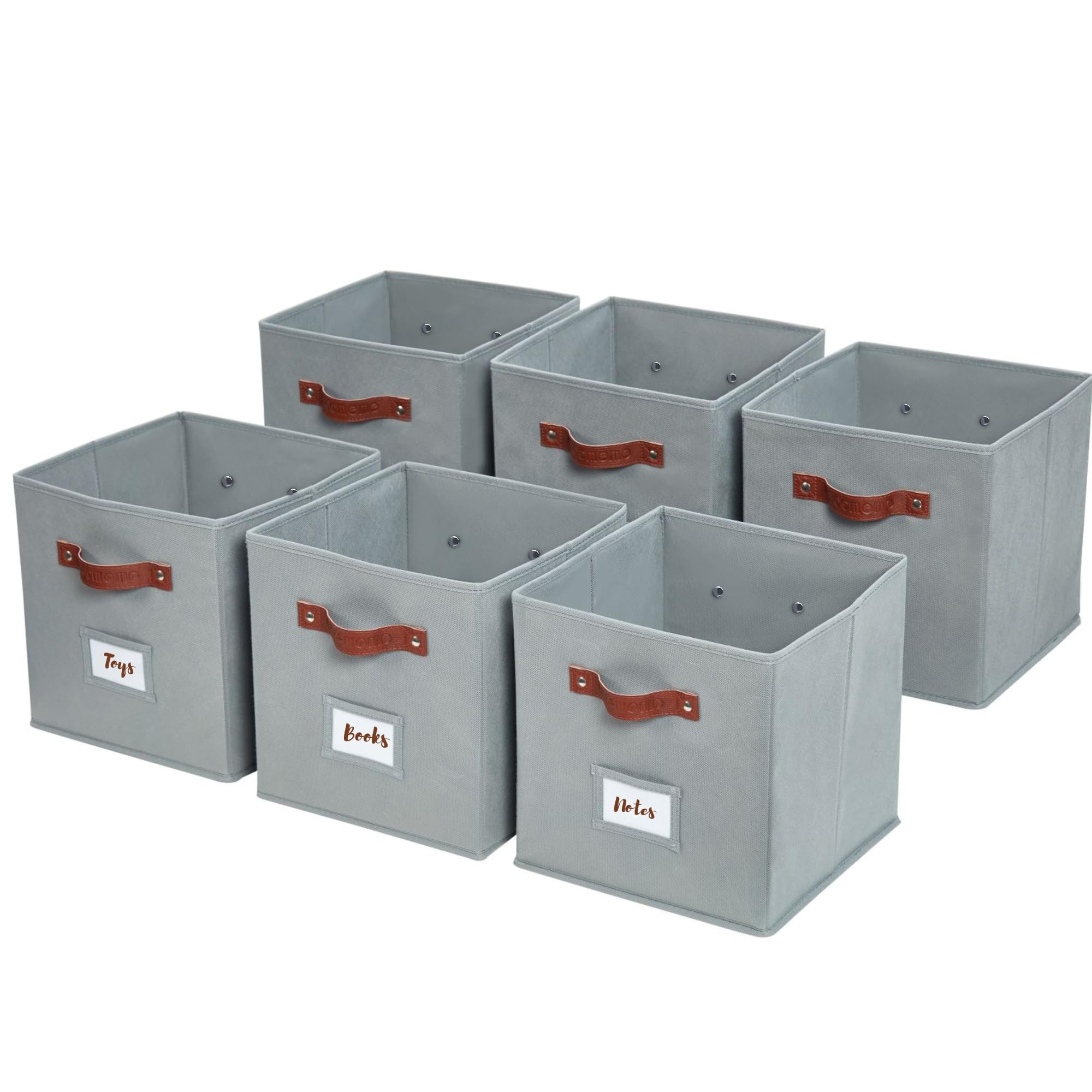 DECOMOMO Storage Cube | 13x13x13 Storage Cube Bins with Label Holders, Fabric Storage Cubes for Shelves Closet Toys Clothes (13 