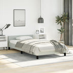 vidaXL Velvet Bed Frame Platform Bed, Scandinavian Style/Slats Support/No Box Spring Needed/Without Mattress/Easy Assembly, Light Grey Twin XL Bed