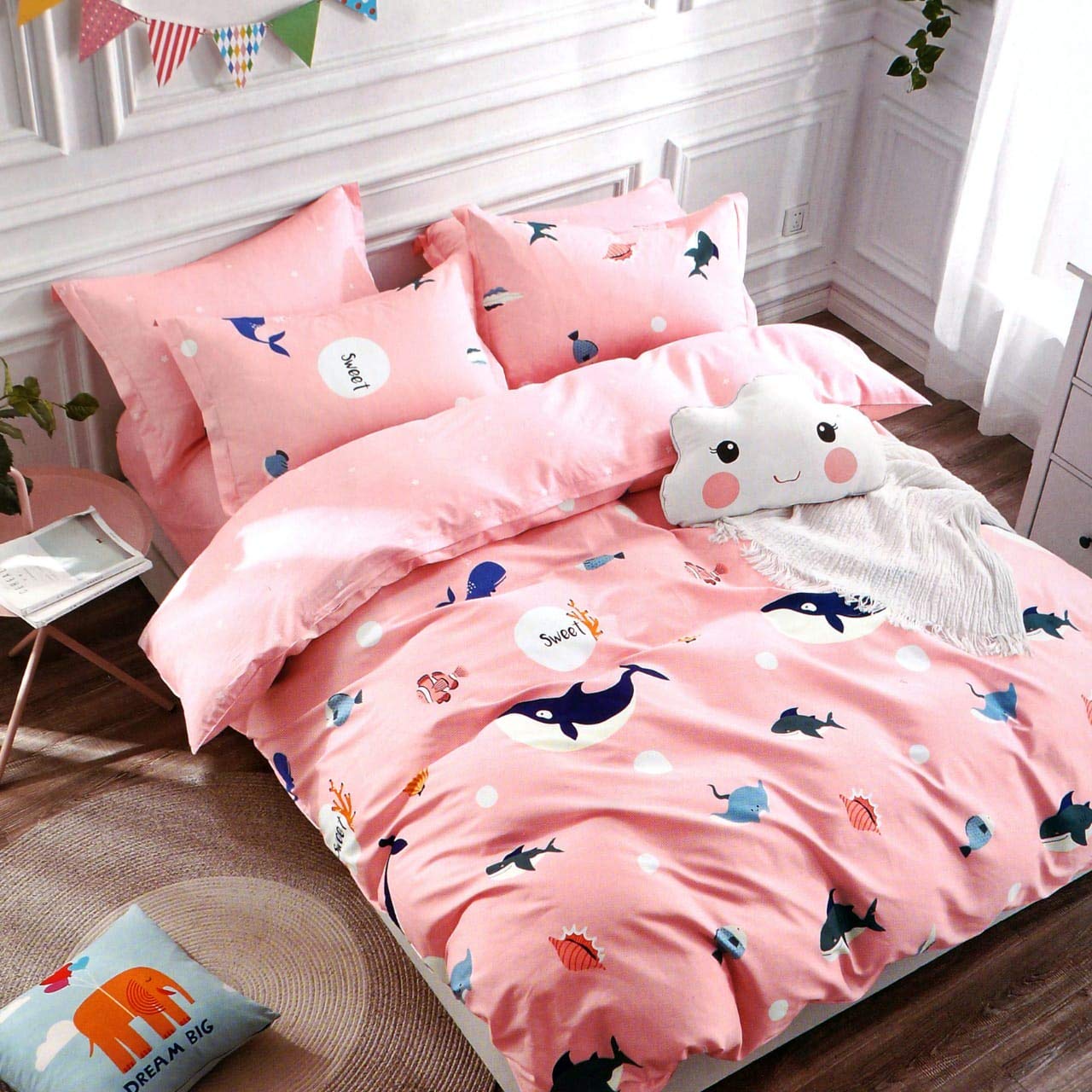 Riftree Glace Cotton Microfiber Cartoon Print Kids Single Bed Comforter 60 X 100 Inches Or 153 X 254 Cms (Peach)
