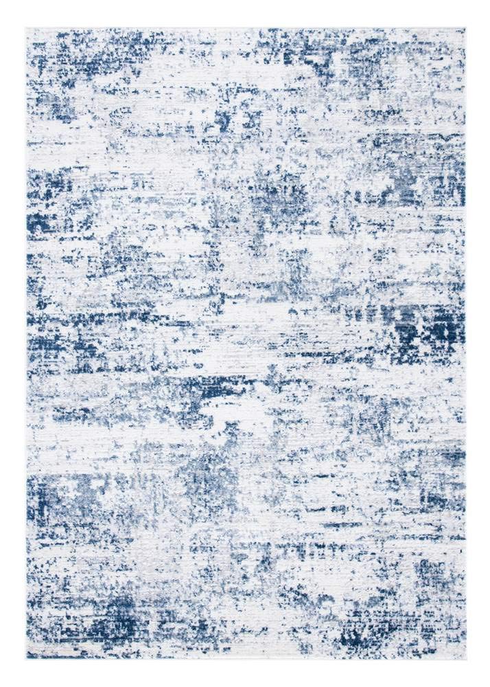 SAFAVIEH Amelia Collection Area Rug - 53 x 76, Ivory & Navy, Modern Abstract Design, Non-Shedding & Easy Care, Ideal for High 