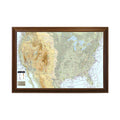 Push Pin Travel Maps Personalized Posters & Prints - USA VFR Pilot - Brown Frame - Framed Pin Map, Arrives Ready to Hang with 15