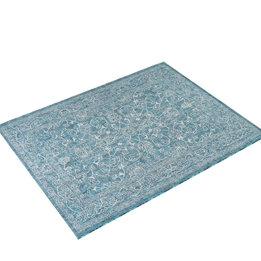 Safavieh Courtyard Collection 8' X 11' Turquoise Cy8680 Indoor/ Outdoor Waterproof Easy-Cleaning Patio Backyard Mudroom Area-Rug
