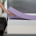 Lucid 3 Inch Lavender Infused Memory Foam Mattress Topper - Ventilated Design - Cal King Size