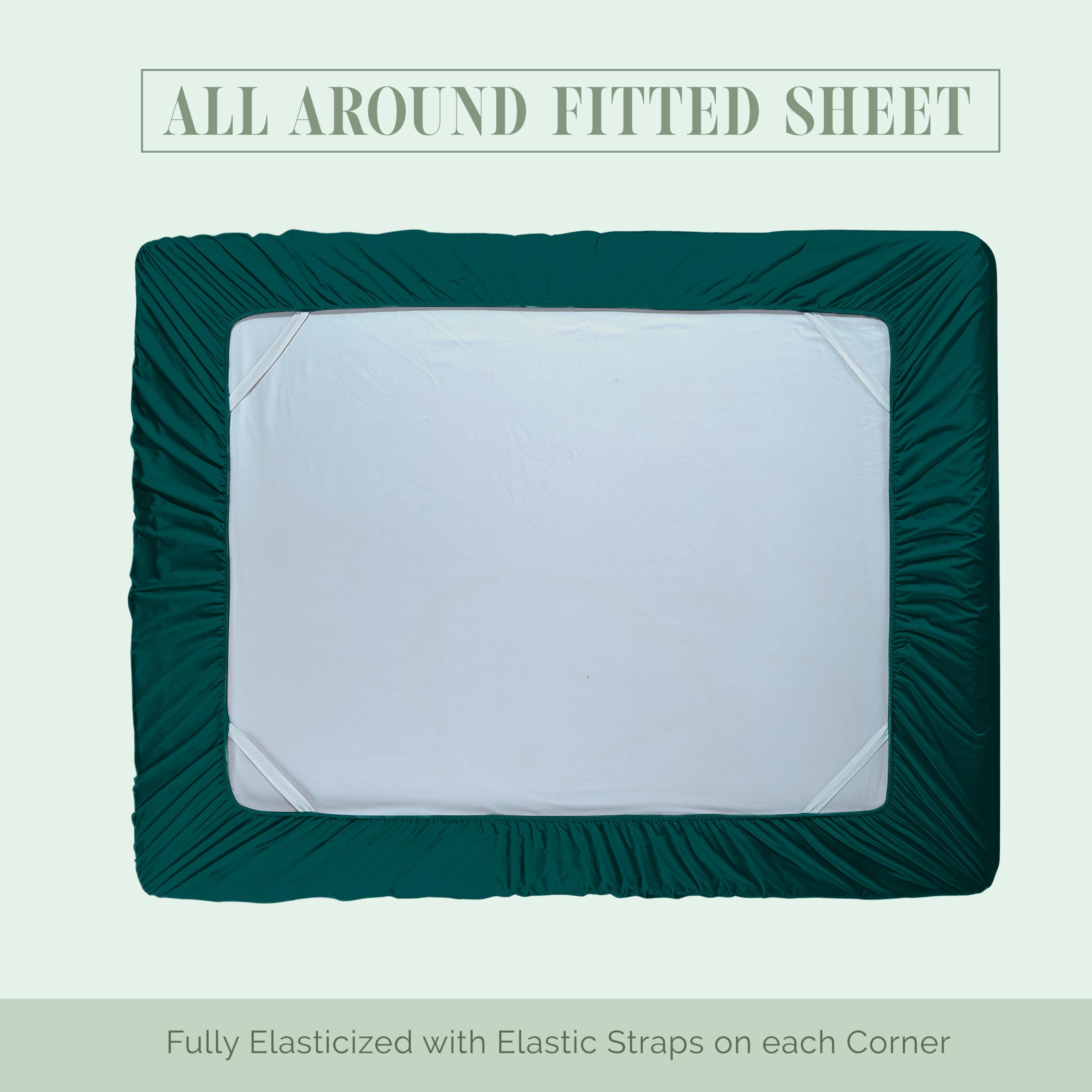 Elegant Comfort 1500 Premium Hotel Quality 18-24 Inches Deep - Extra Deep Pocket Single Fitted Sheet For High Mattress, Luxury And Softest, Smart Pocket - Wrinkle Free, Twin/Twin Xl, Marine Teal