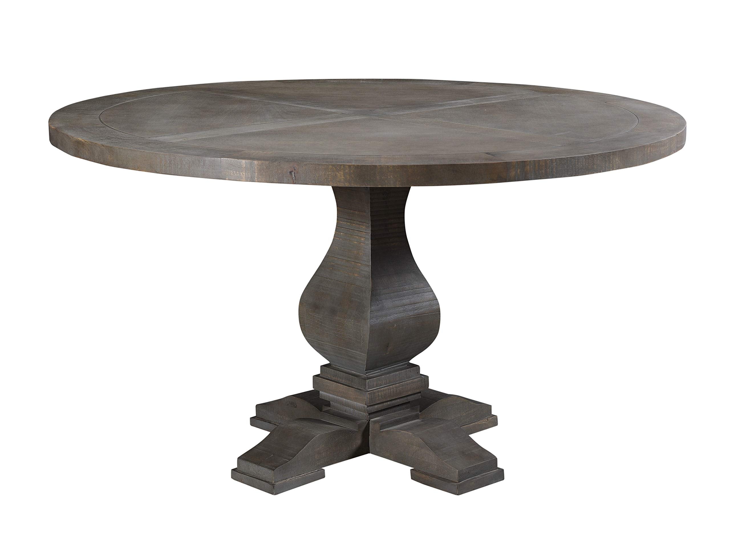 Cambridge Willoughby 54-In. Round Mango Wood Pedestal Dining Table, Dark Rustic Finish, 982002-RUS