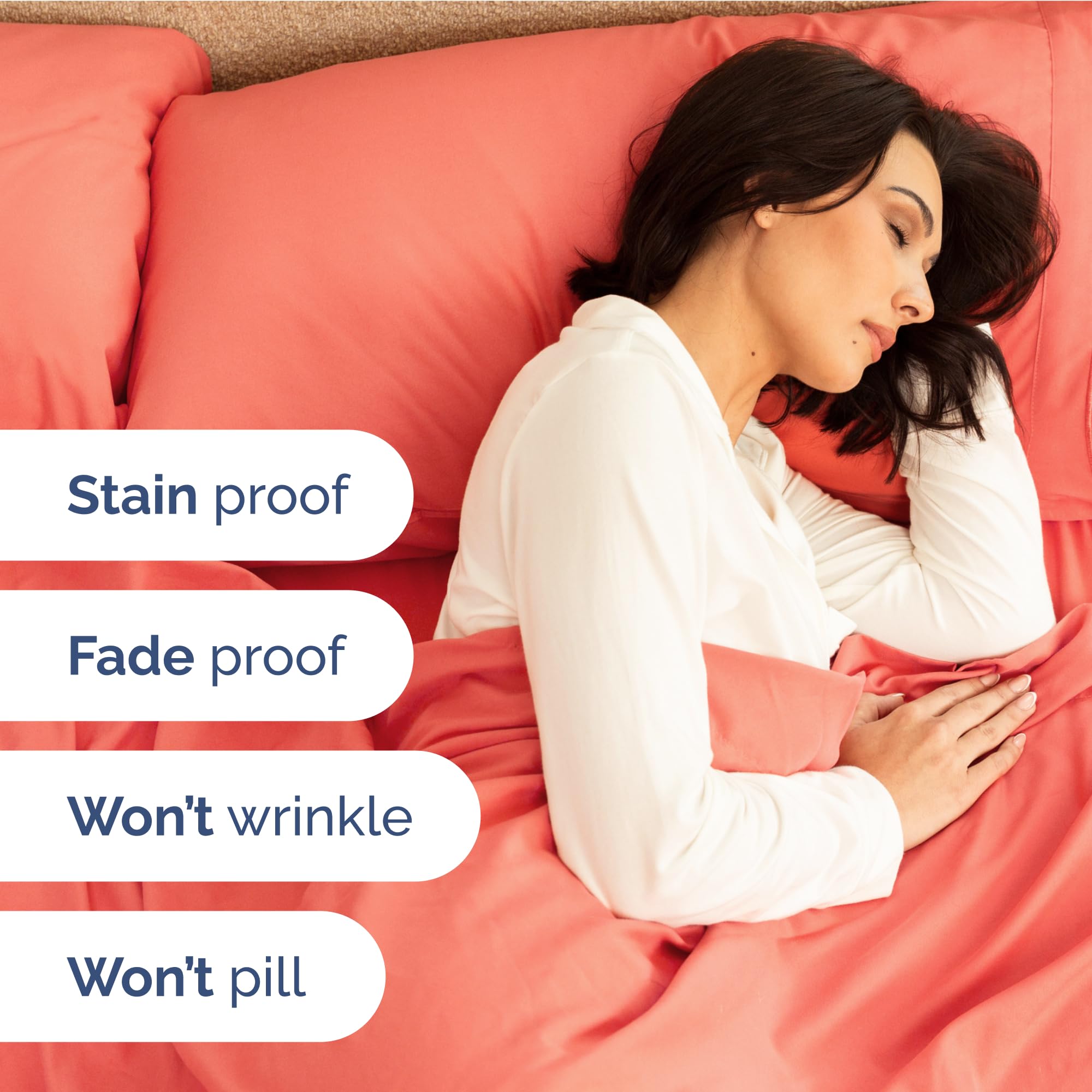 Extra Deep Pocket King Sheets - 4 Piece Breathable & Cooling Bed Sheets - Hotel Luxury Bed Sheet Set - Soft, Wrinkle Free & Comfy - Easily Fits Extra Deep Mattresses - Deep Pocket Coral Sheets Set