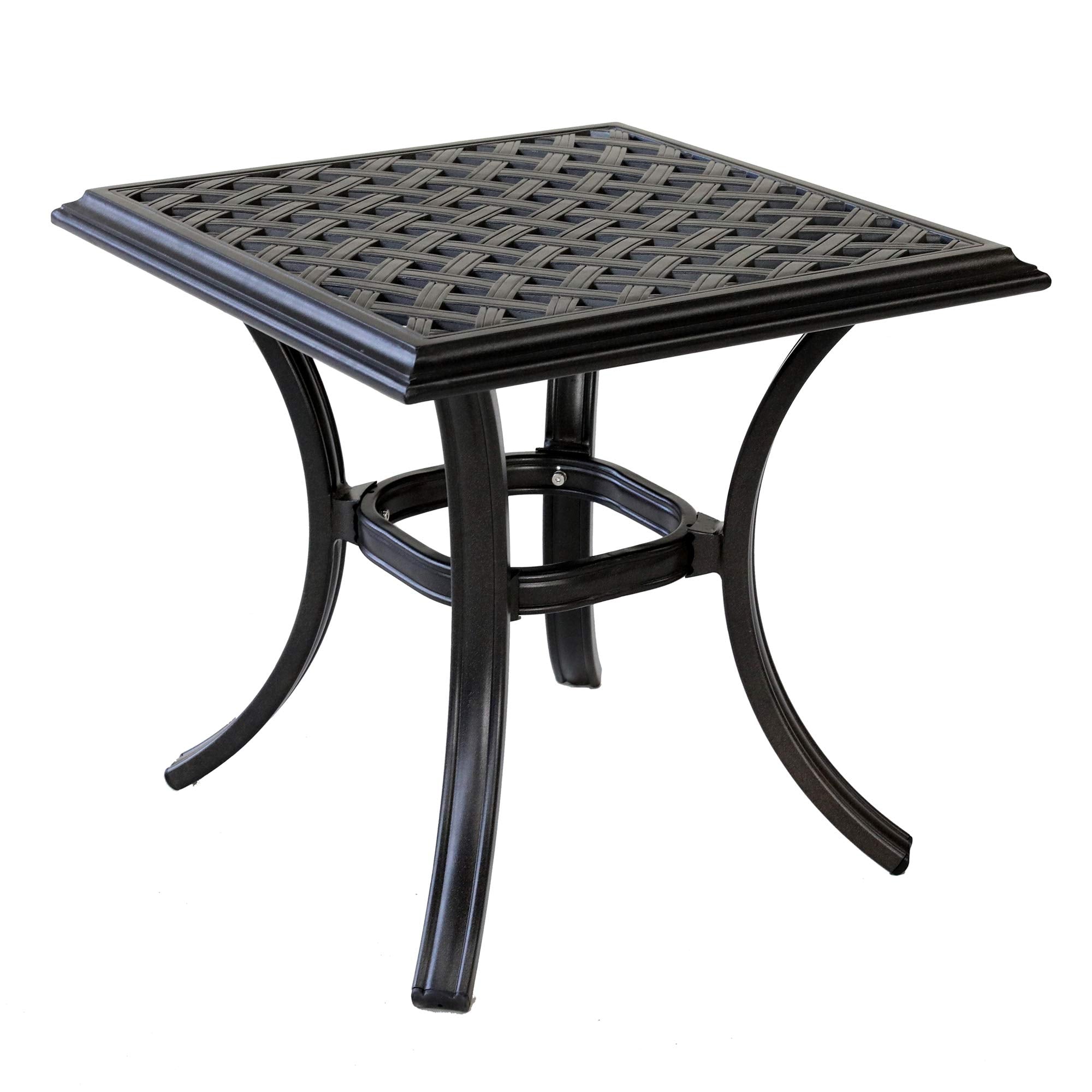 iPatio Florence Aluminum 21 Inch Standard End Table (Aluminum, Chocolate Silk)