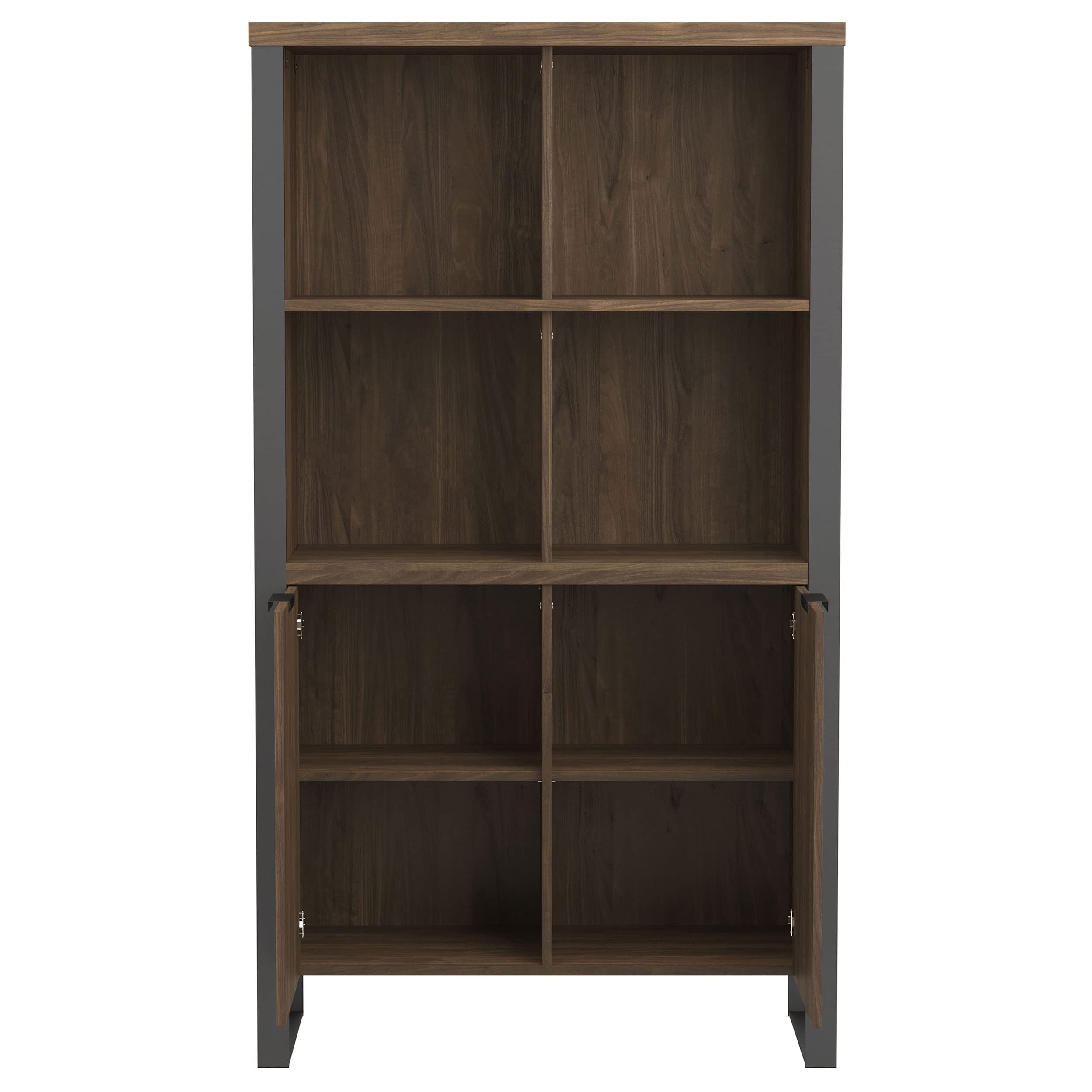 Coaster Furniture Pattinson 2-Door Rectangular Bookcase Aged Walnut and Gunmetal Standard Brown 803374
