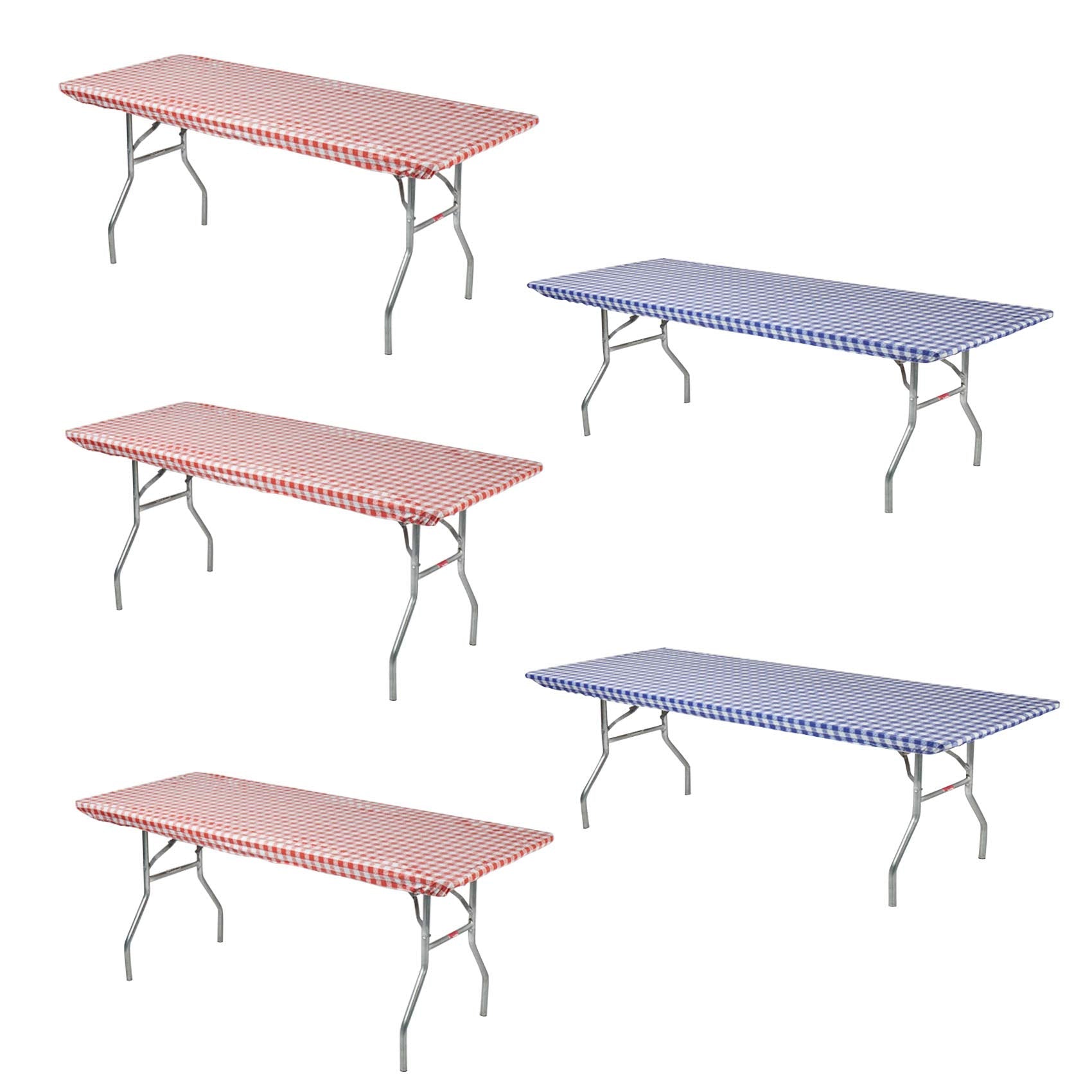 Kwik-Covers 8 ' Rectangle Plastic Table Covers 30 ' X 96 ', Bundle Of 5