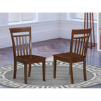 East West Furniture CAC-MAH-W Capri Dining Room Chairs - Slat Back Solid Wood Seat Chairs, Set of 2, Mahogany