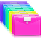 Sooez 10 Pack Plastic Envelopes Poly Envelopes, Clear Document Folders File Folders Us Letter A4 Size File Envelopes With Label