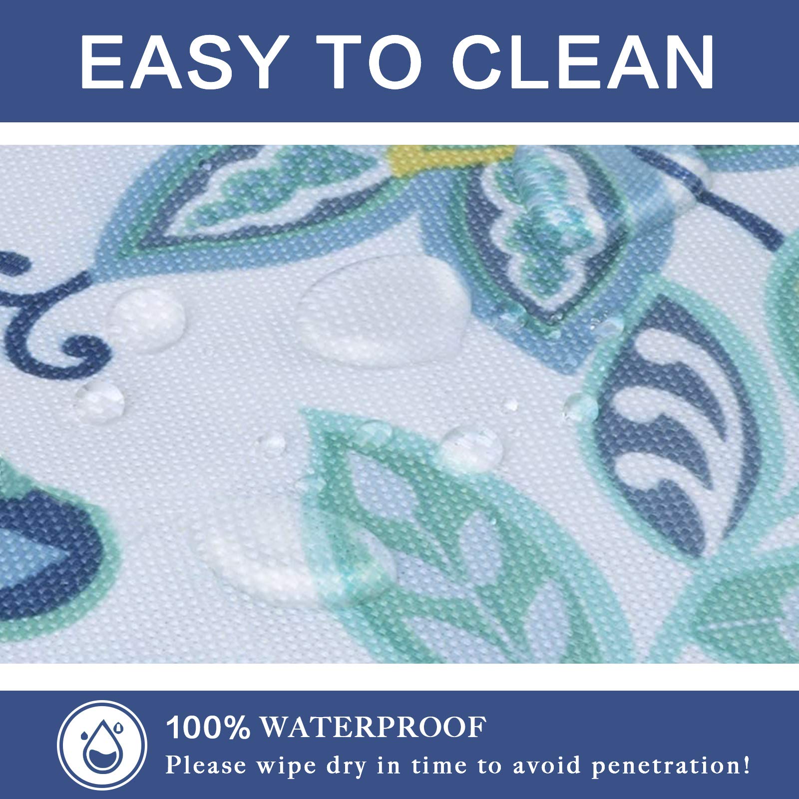 Umineux Outdoor Tablecloth With Umbrella Hole And Zipper, Spring/Summer Waterproof Table Cover For Picnic/Bbq/Garden(60' Round Navy&Green)