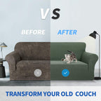 Znsayotx 1 Piece Jacquard Couch Covers For 3 Cushion Couch High Stretch Sofa Cover For Pets Dogs Anti Slip Extra Large Sofa Slipcovers Furniture Protector (Xl Sofa, Army Green)