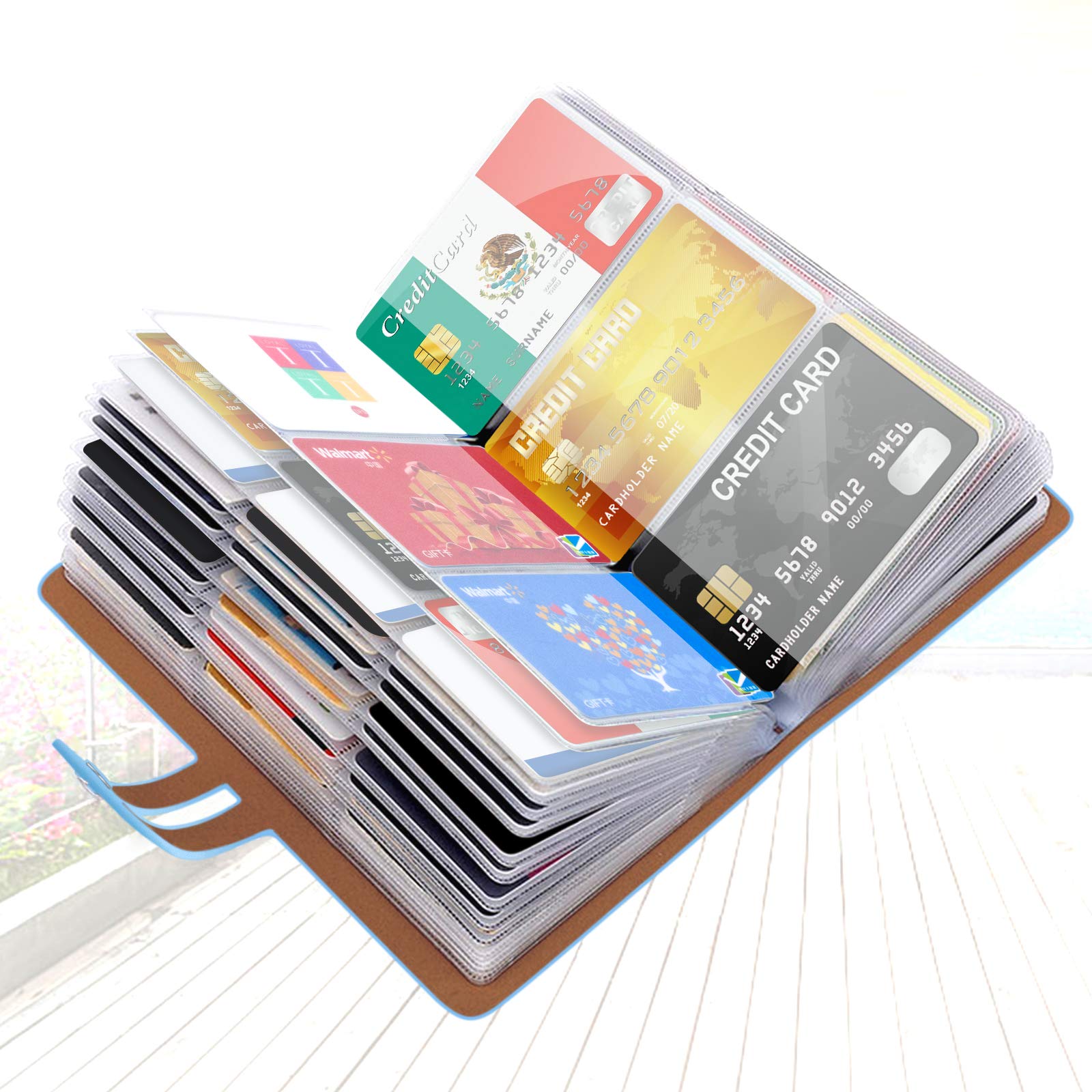 Padike Rfid Credit Card Holder Business Card Organizer Business Card Holder, With 96 Card Slots Credit Card Protector For Managi