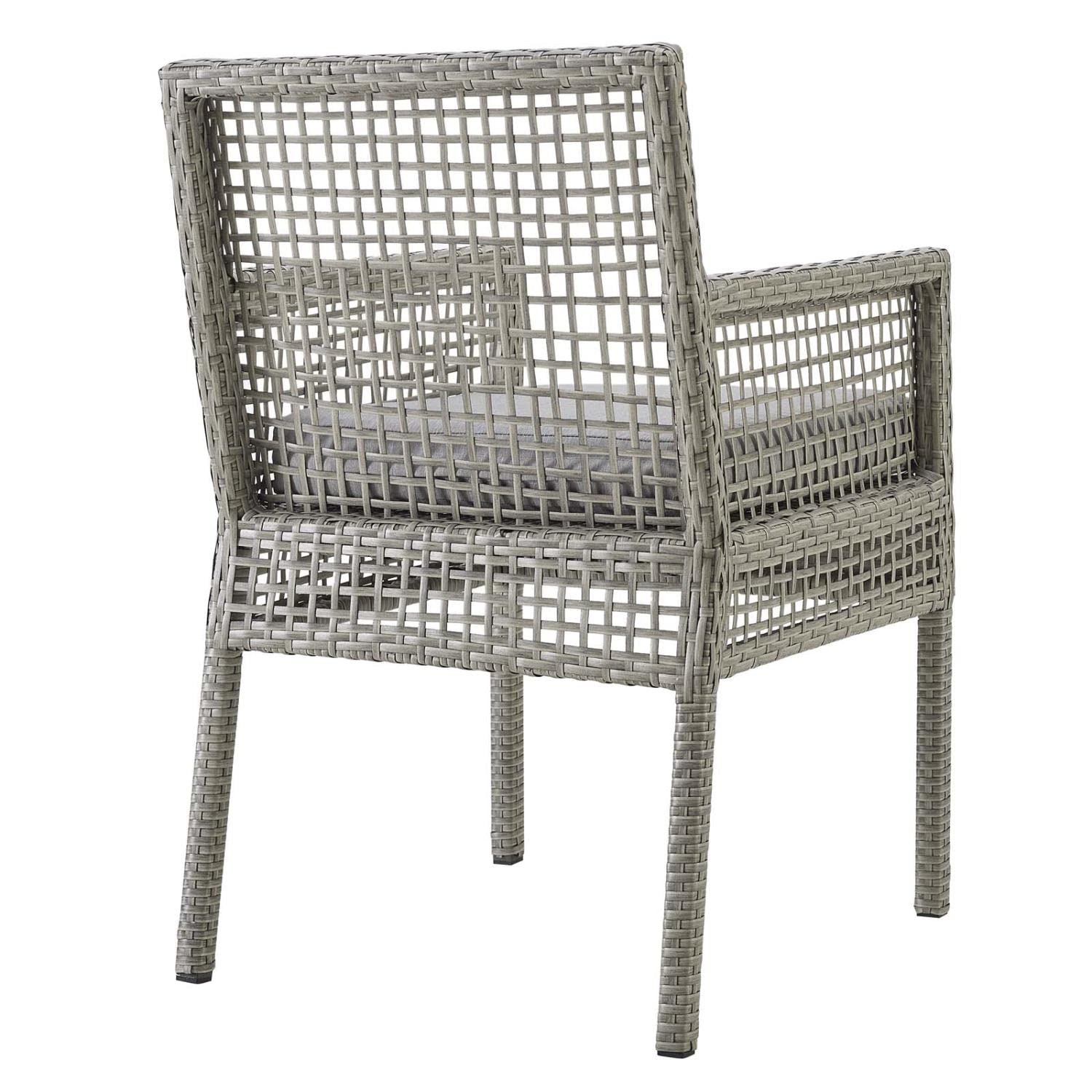 Modway Aura 7 Piece Outdoor Patio Wicker Rattan Set In Gray Gray