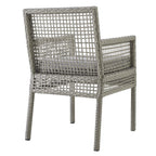 Modway Aura 7 Piece Outdoor Patio Wicker Rattan Set In Gray Gray